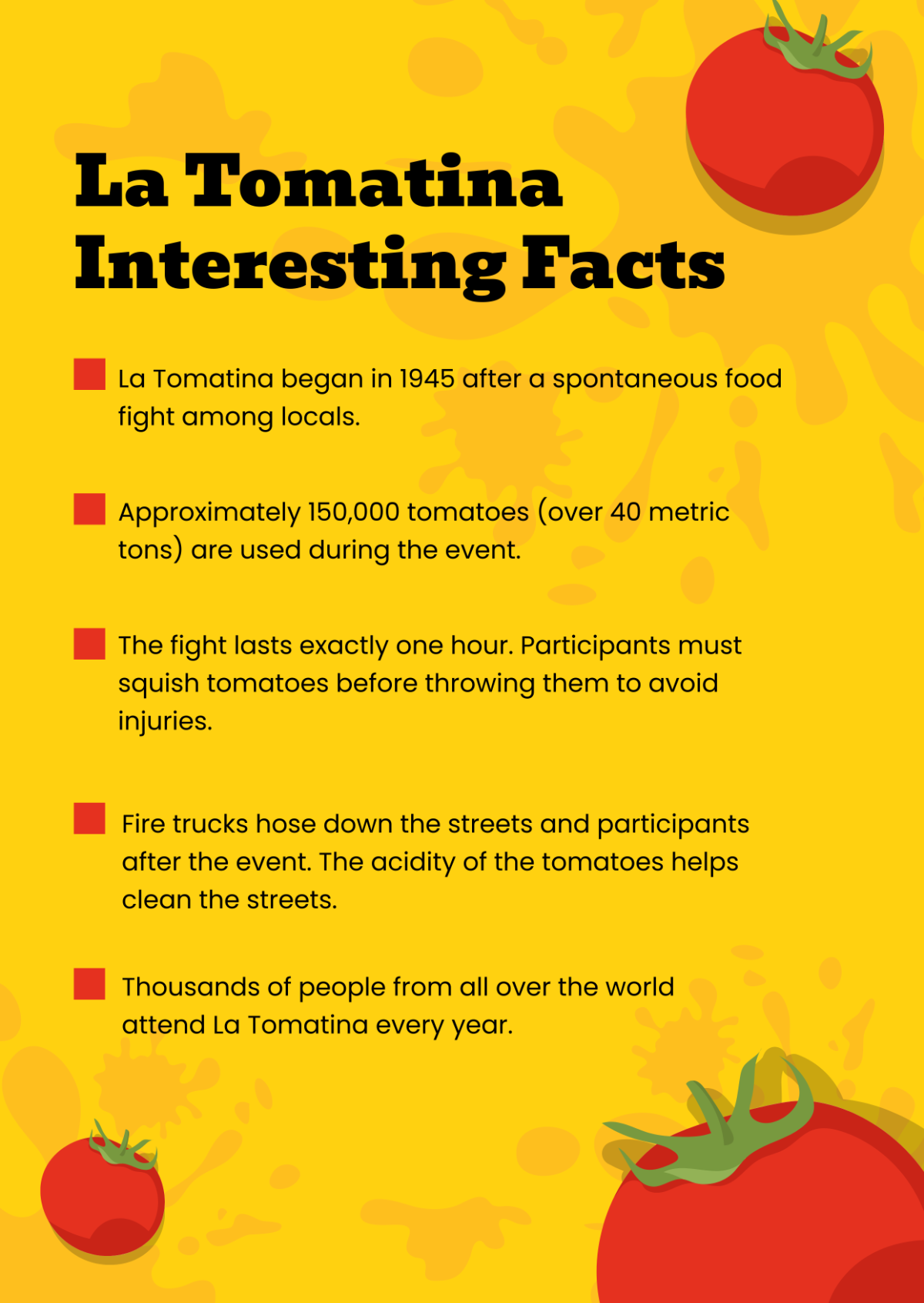 La Tomatina Interesting Facts Template - Edit Online & Download