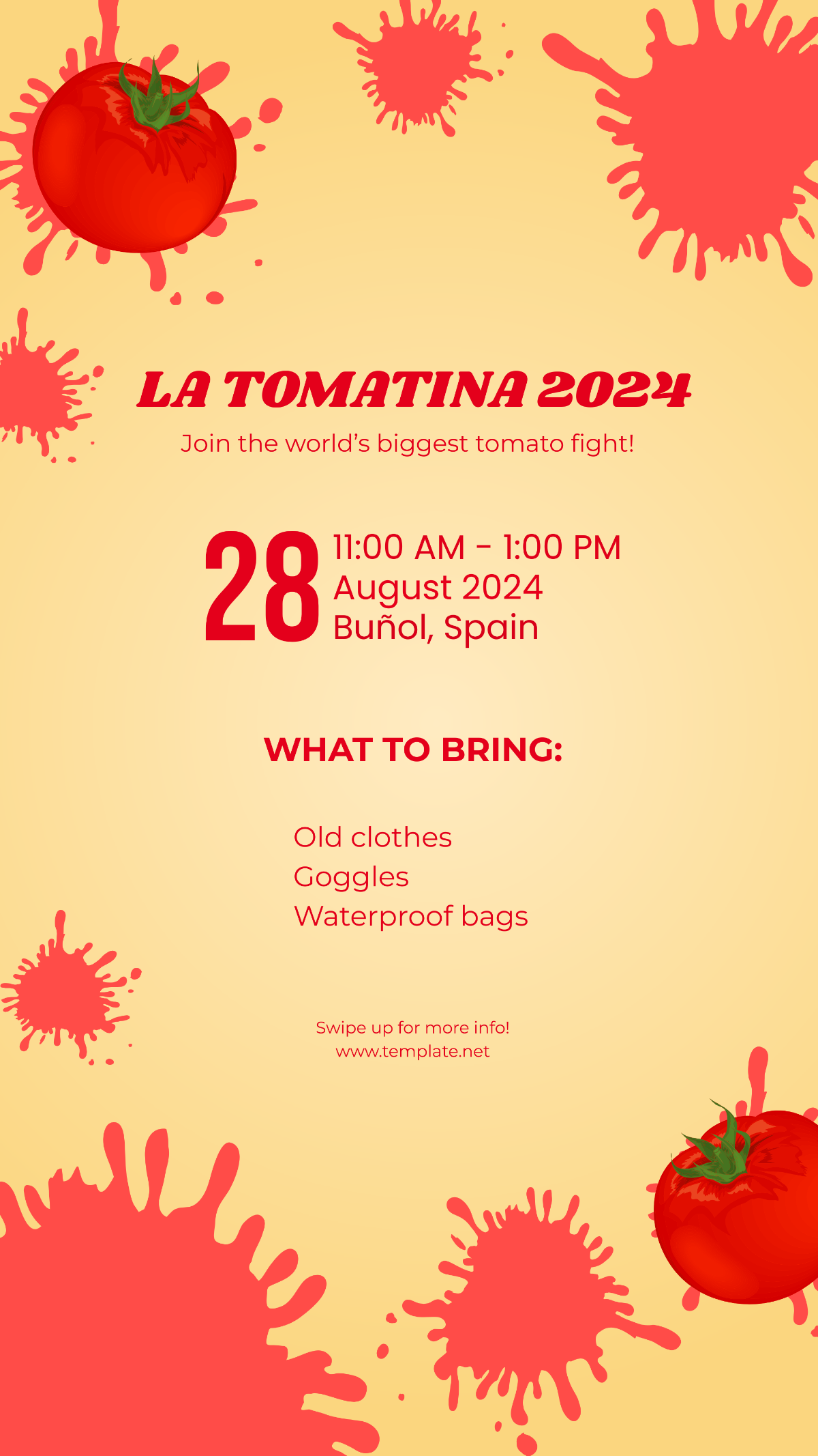 La Tomatina Instagram Story Template - Edit Online & Download