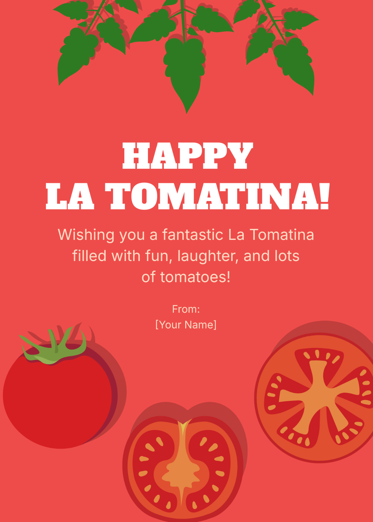 La Tomatina Greeting Card Template - Edit Online & Download