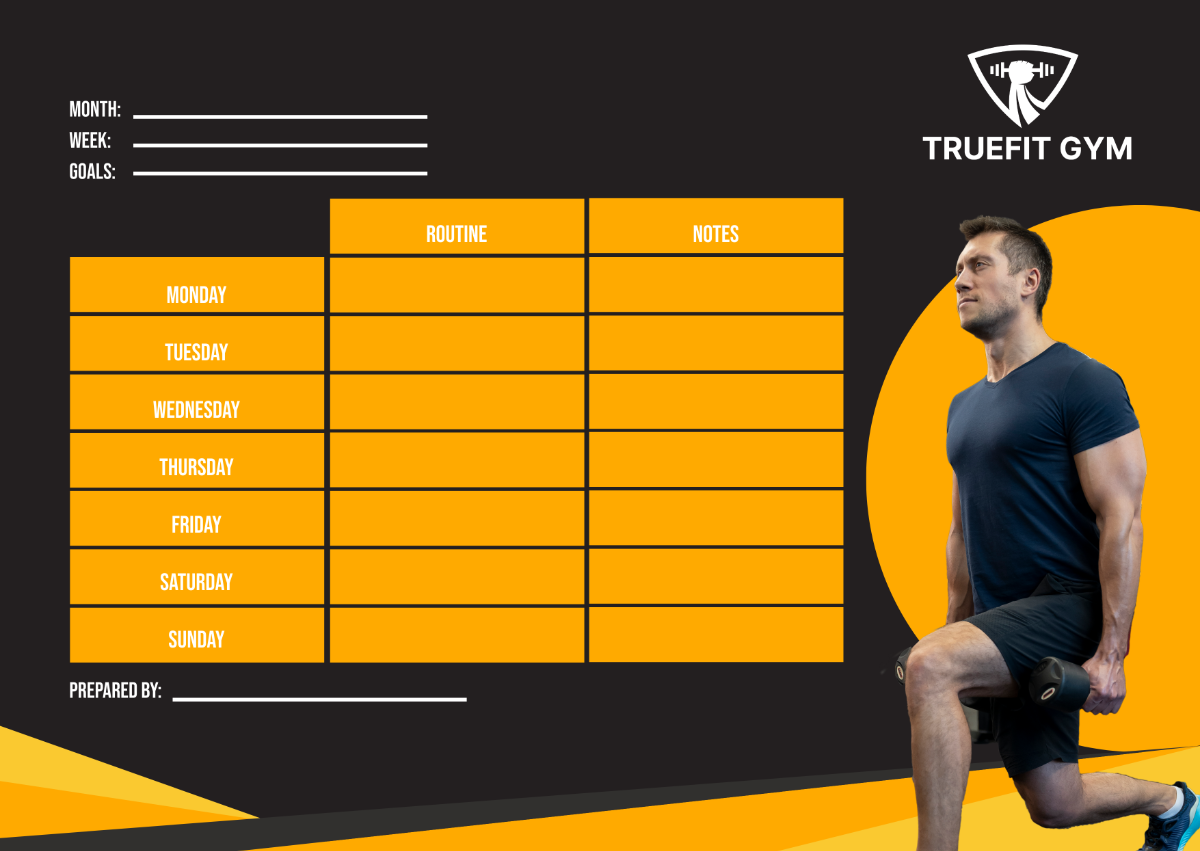 Gym Training Calendar