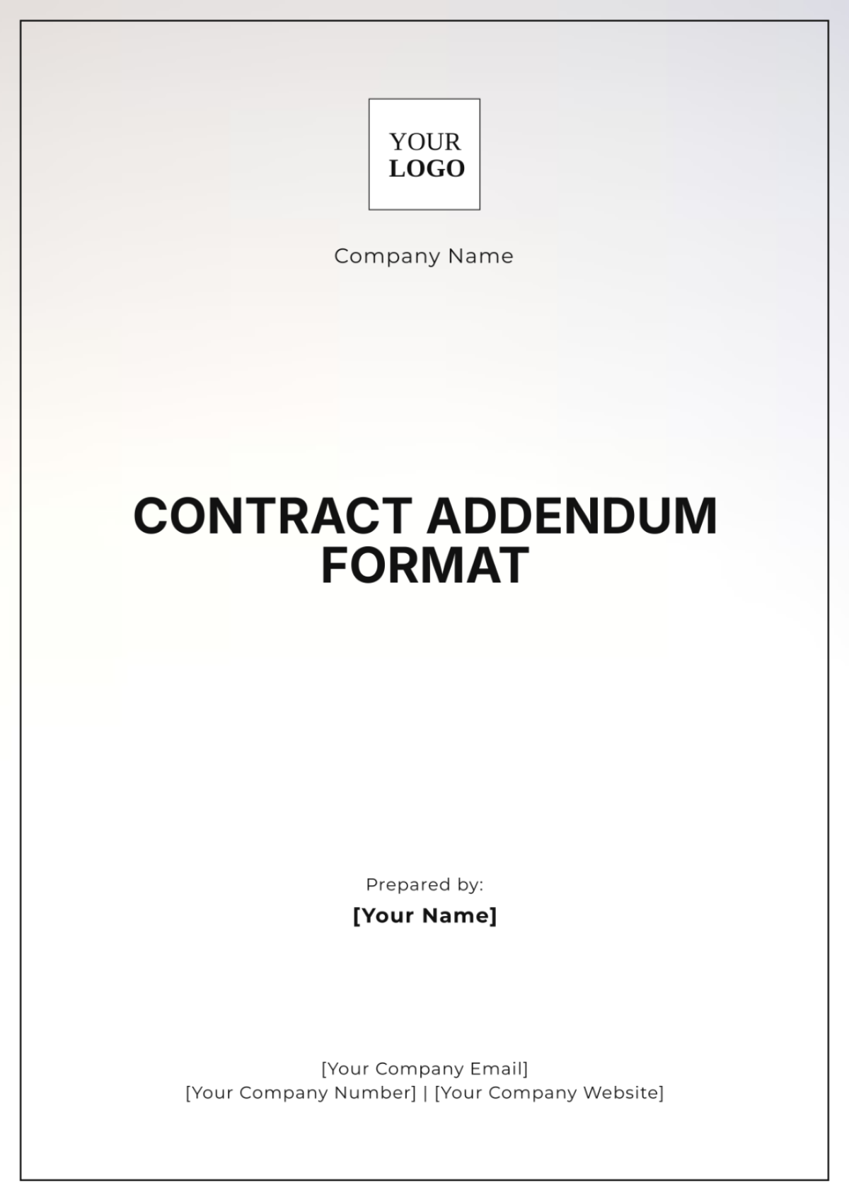 Contract Addendum Format Template - Edit Online & Download