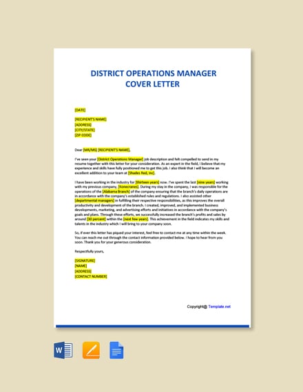 21+ FREE Operations Manager Cover Letter Templates ...