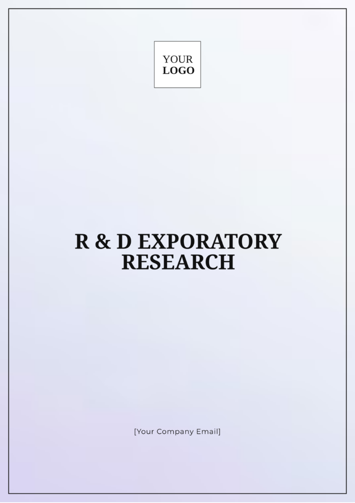 R&D Exploratory Research Template - Edit Online & Download