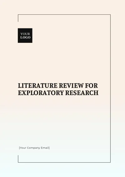 Free Literature Review for Exploratory Research Template to Edit Online