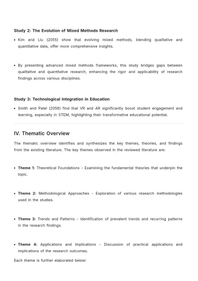 Free Literature Review for Exploratory Research Template to Edit Online