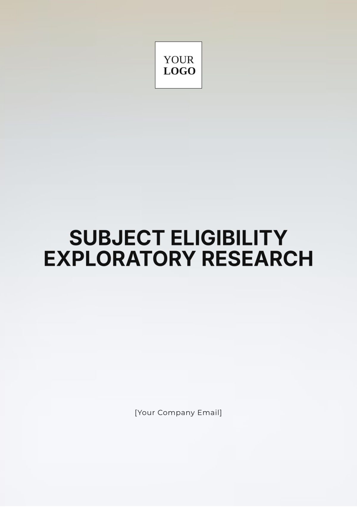 Subject Eligibility Exploratory Research Template - Edit Online & Download