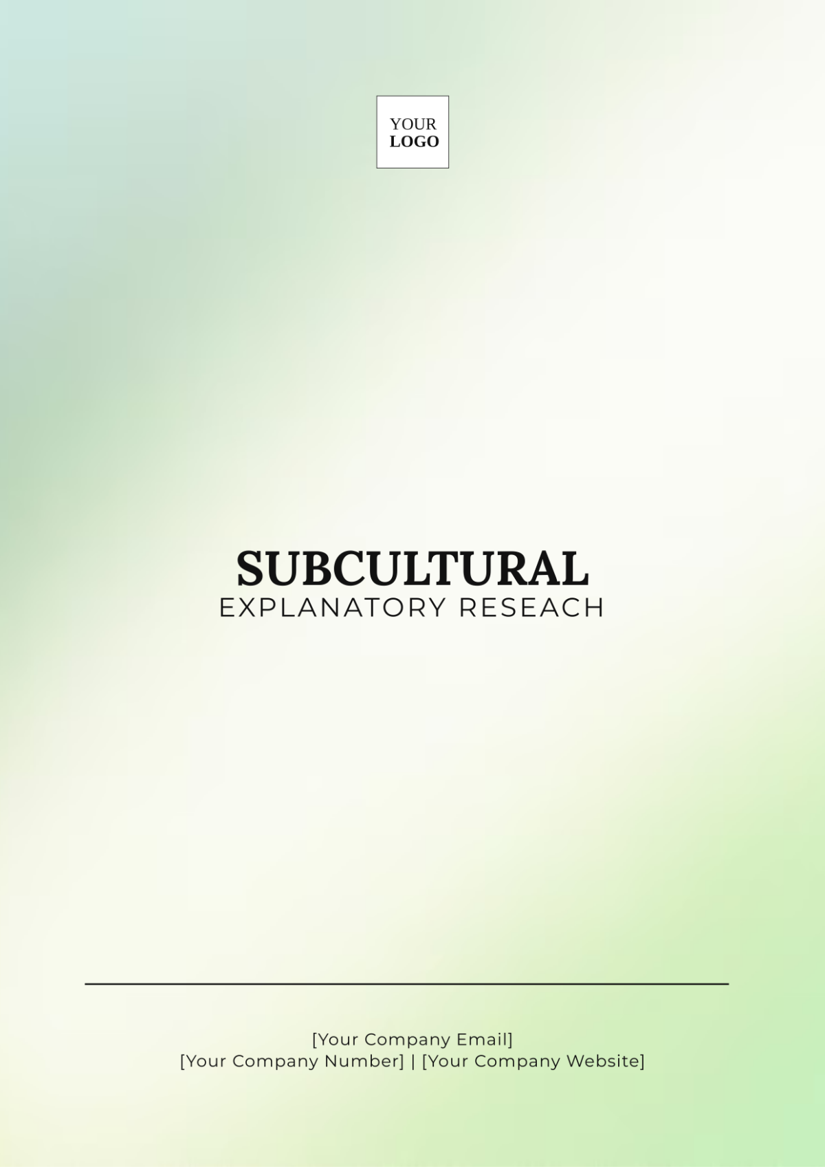 Subcultural Explanatory Research Template - Edit Online & Download