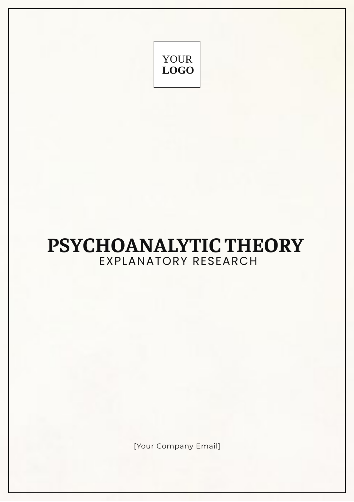 Psychoanalytic Theory Explanatory Research Template - Edit Online & Download