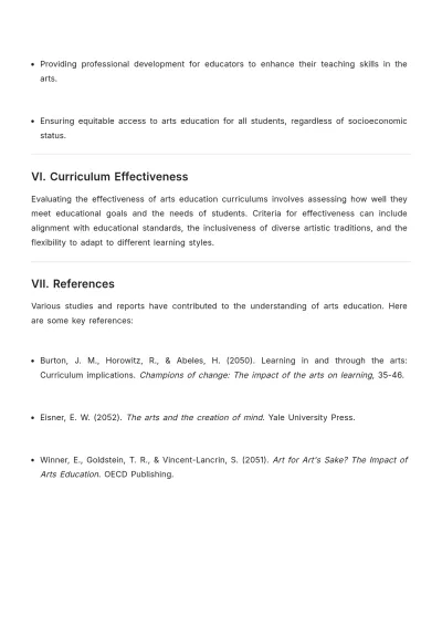 Free Arts Education Explanatory Research Template to Edit Online
