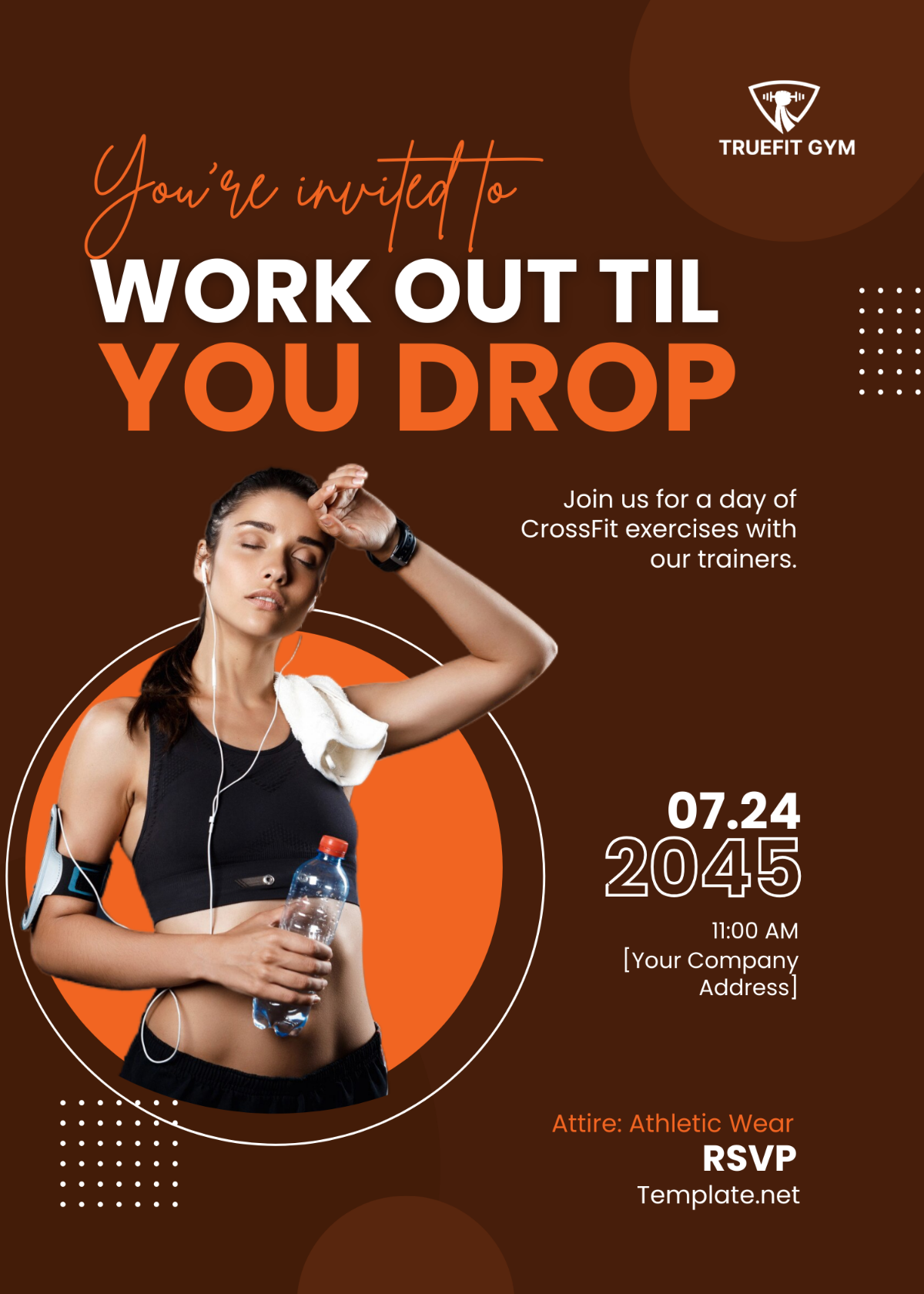 Free Gym Event Invitation Template to Edit Online