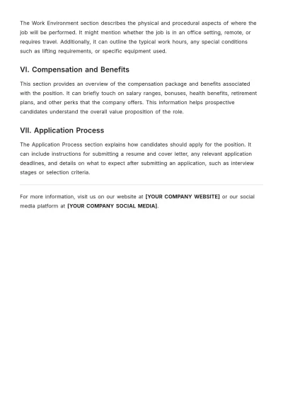 Free Blank Job Description Template to Edit Online