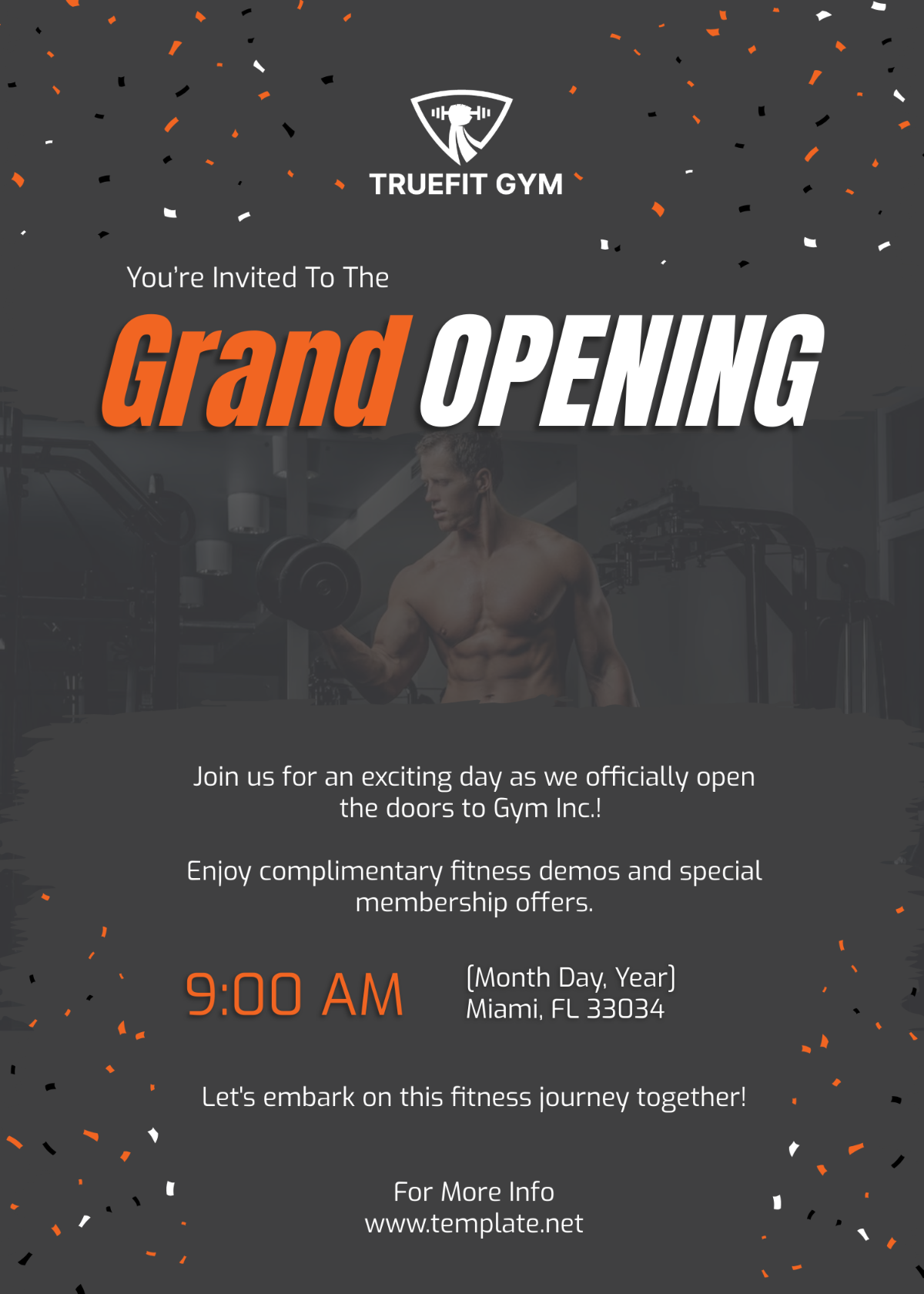 Gym Grand Opening Invitation Template