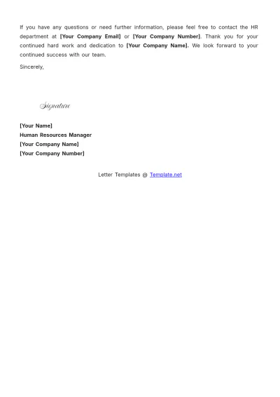 Free HR Salary Letter Template to Edit Online