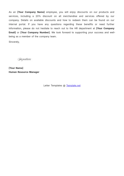 Free Printable Employee Benefits Letter Template to Edit Online