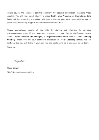Free HR Documentation Letter Layout Template to Edit Online