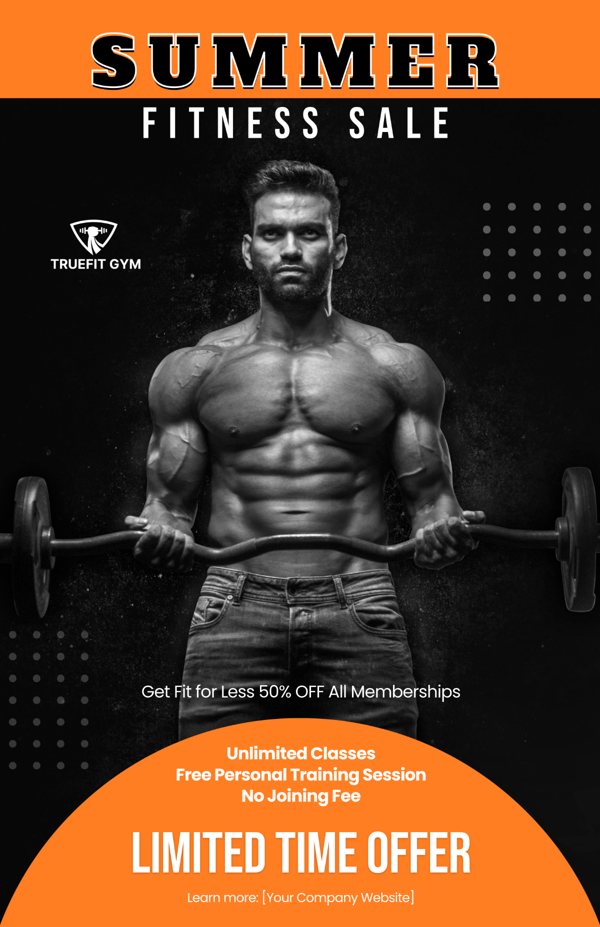 Free Gym Sale Poster Template