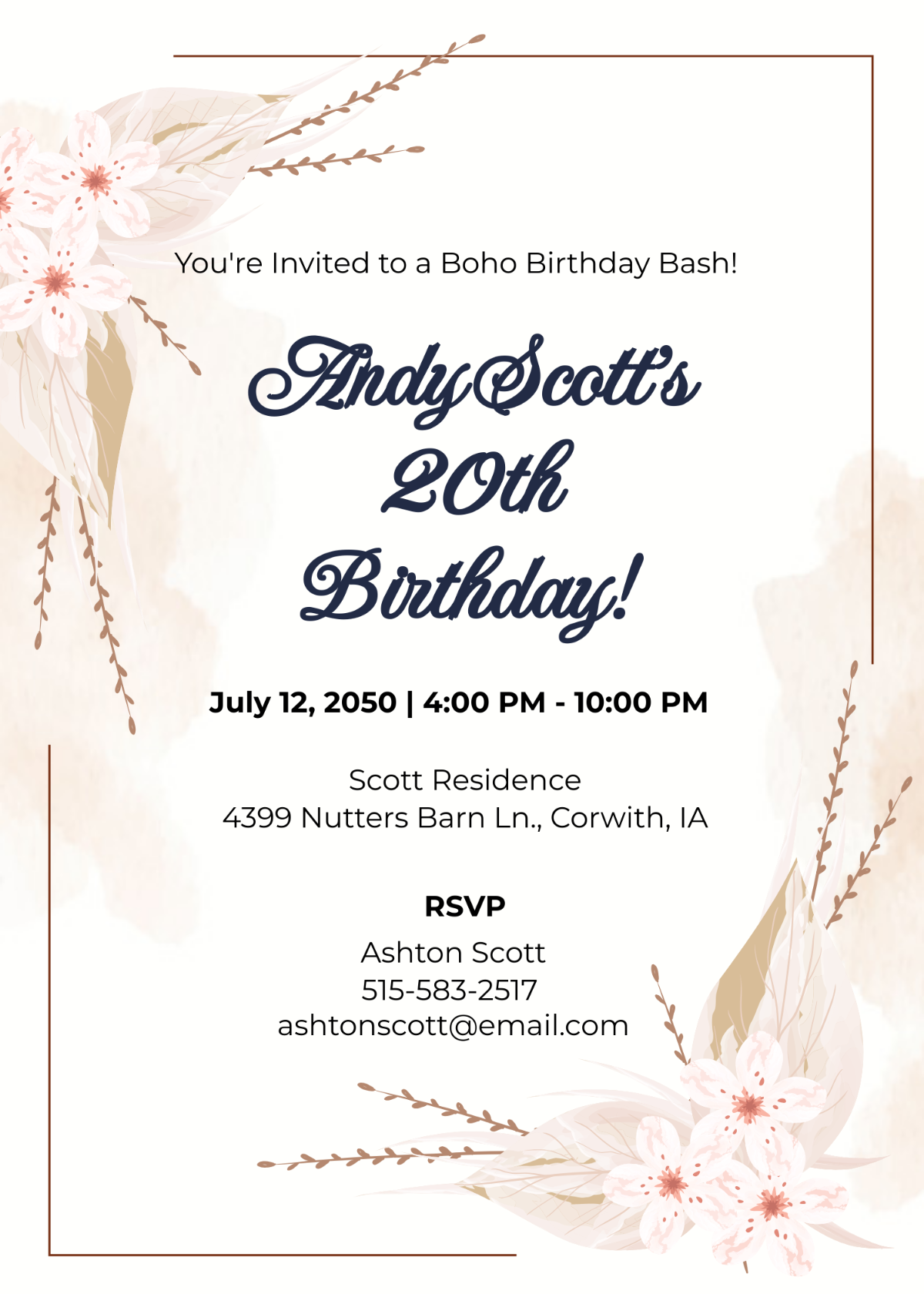 Boho Party Invitation