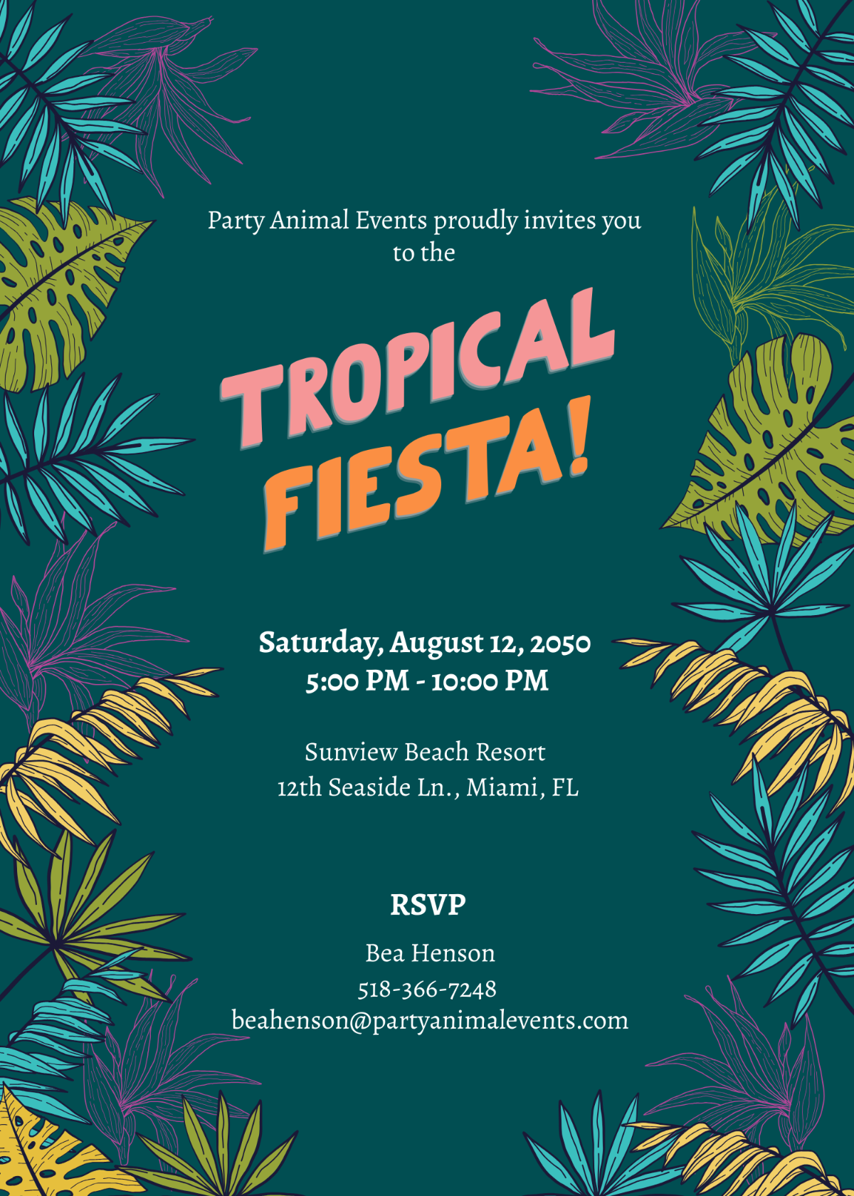 Tropical Background Party Invitation