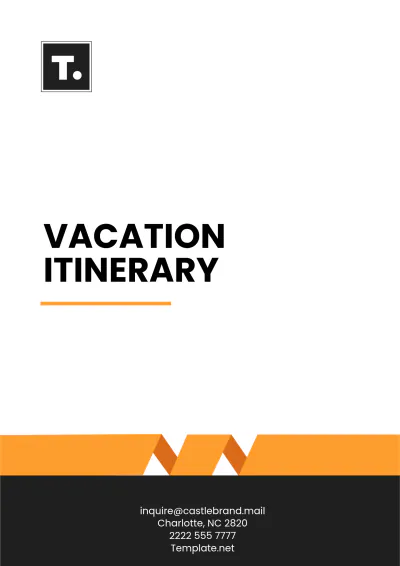 Free Vacation Itinerary Template to Edit Online