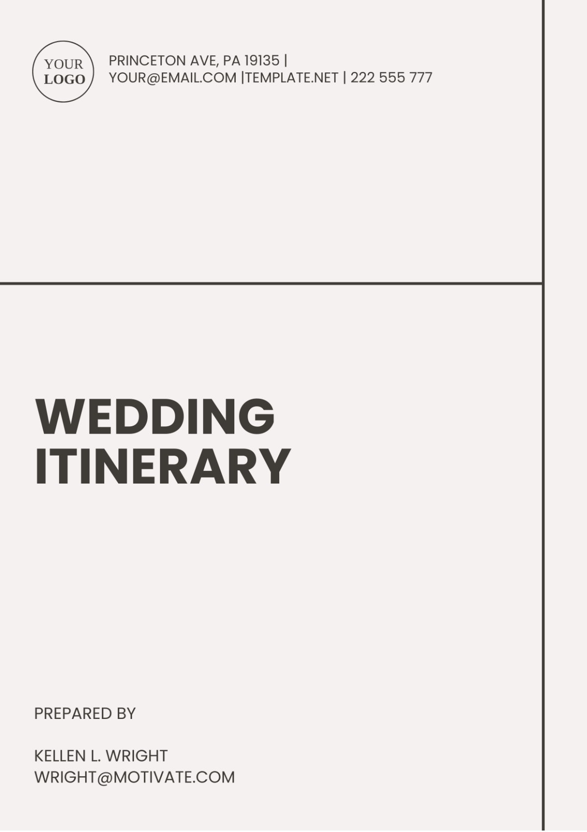 Wedding Itinerary Template - Edit Online & Download