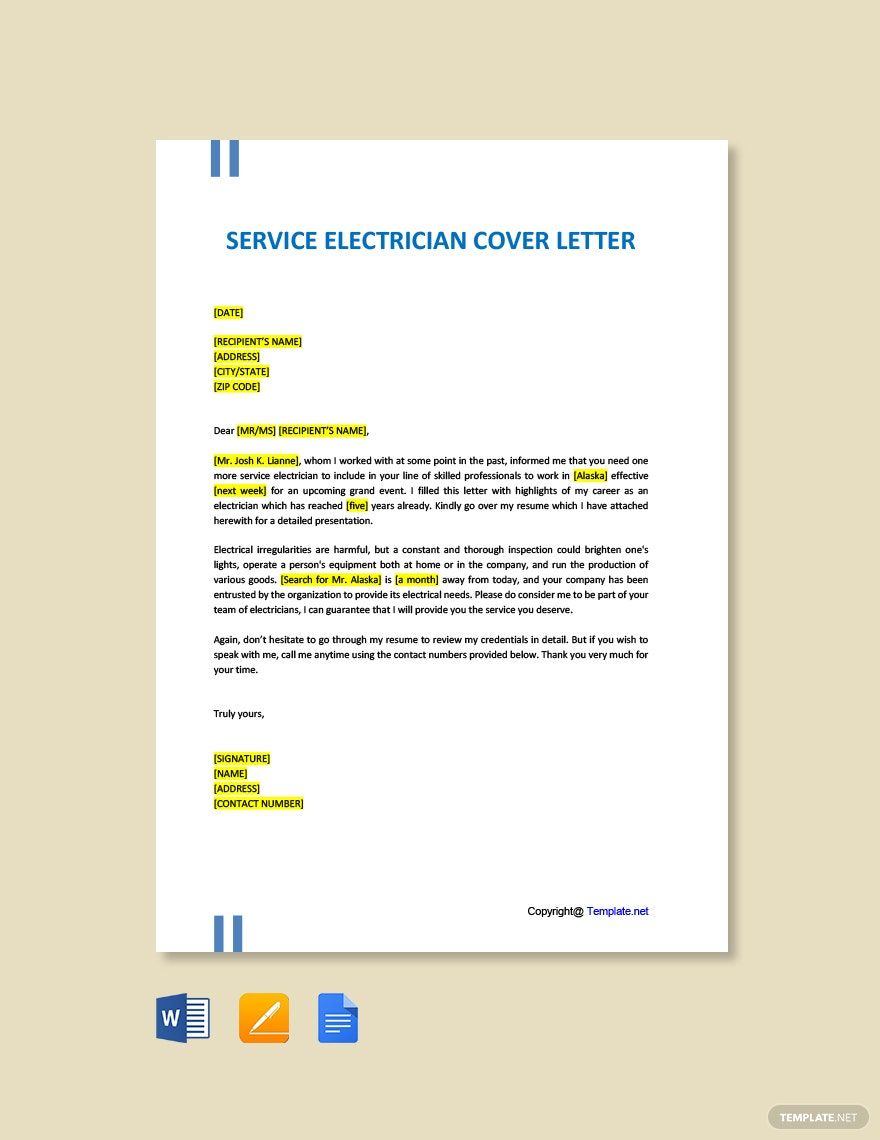 electrician cover letter for resume