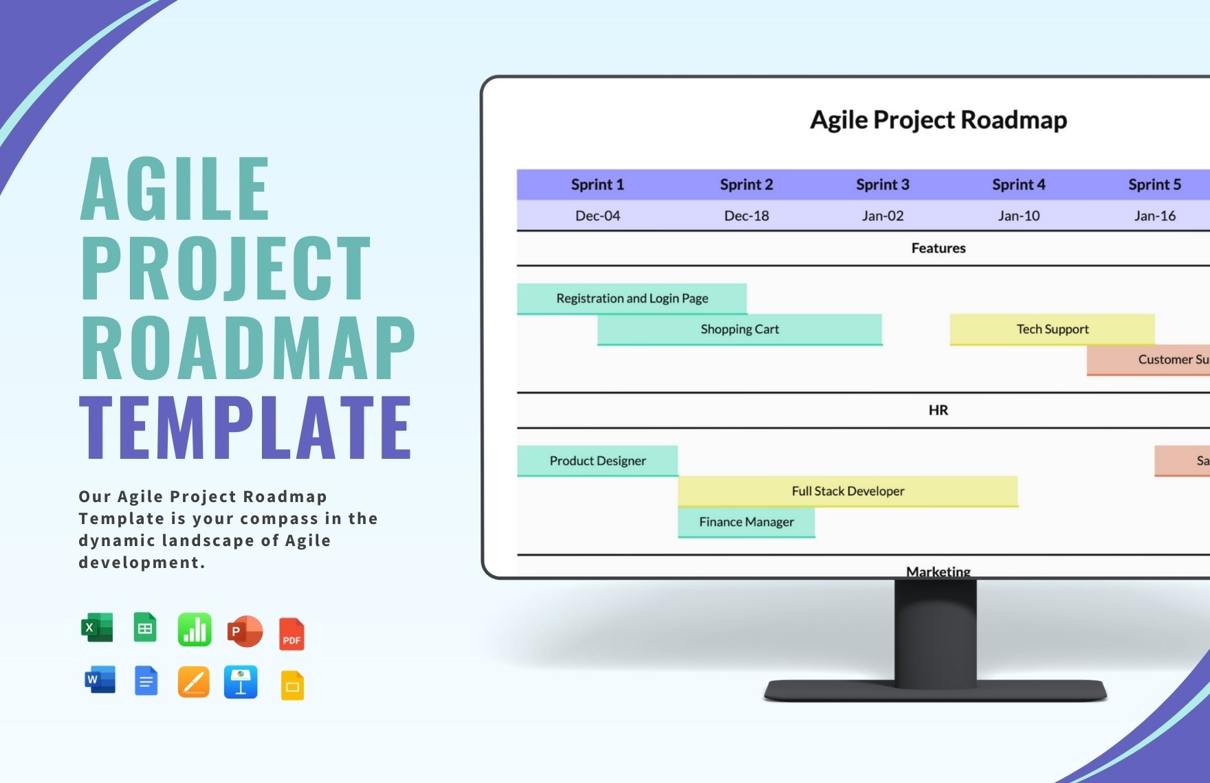 Agile Project Roadmap Template in Google Docs, Google Slides, PPT, Pages, Apple Keynote, PDF, Word, Excel, Google Sheets - Download | Template.net