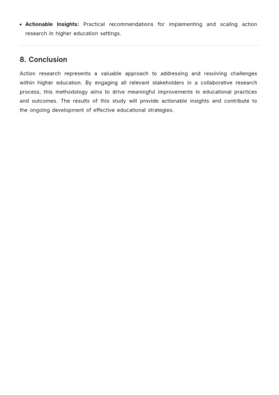 Free Action Research in Higher Education Template to Edit Online