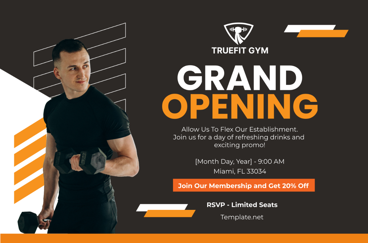 Gym Opening Banner Template - Edit Online & Download