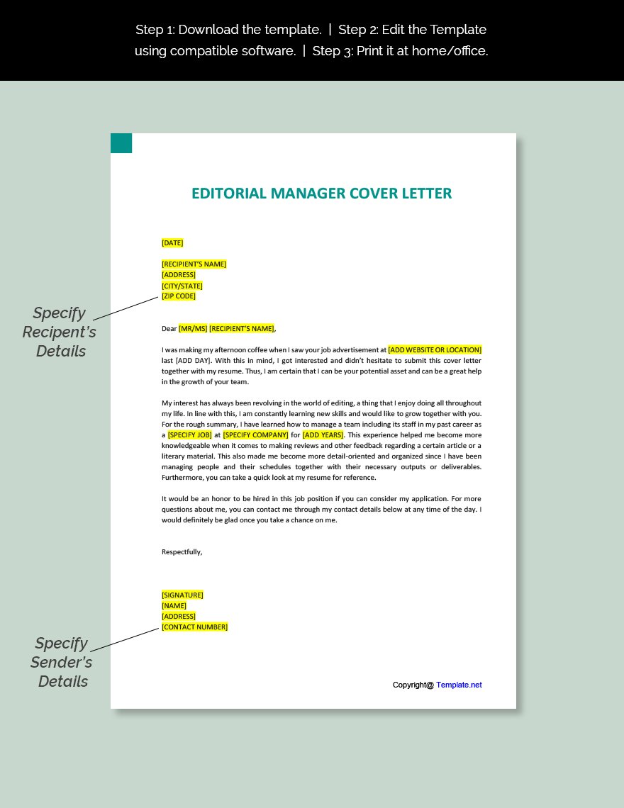 Editorial Manager Cover Letter