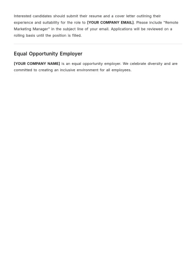 Free Remote Job Description Layout Template to Edit Online