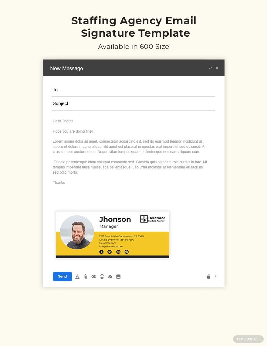 Staffing Agency Email Signature Template in PSD, Outlook, HTML5