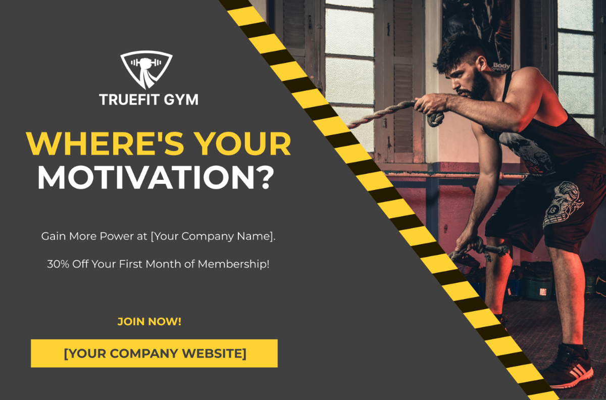 Gym Promotion Banner Template - Edit Online & Download