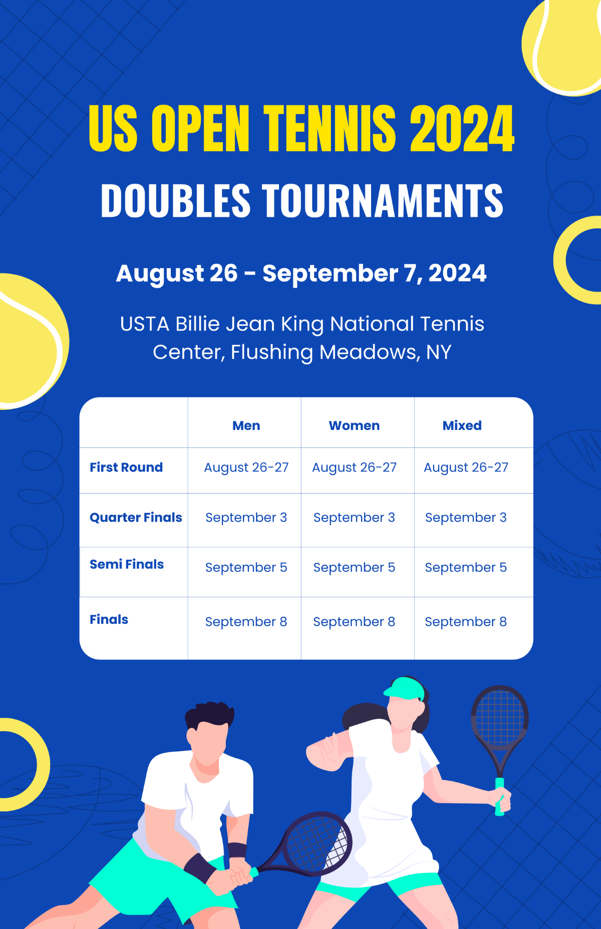 US Open Tennis Doubles Template - Edit Online & Download