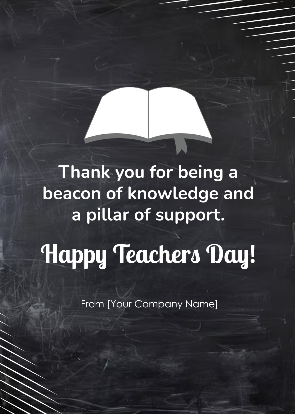 Teacher's Day Thankyou Message Template - Edit Online & Download