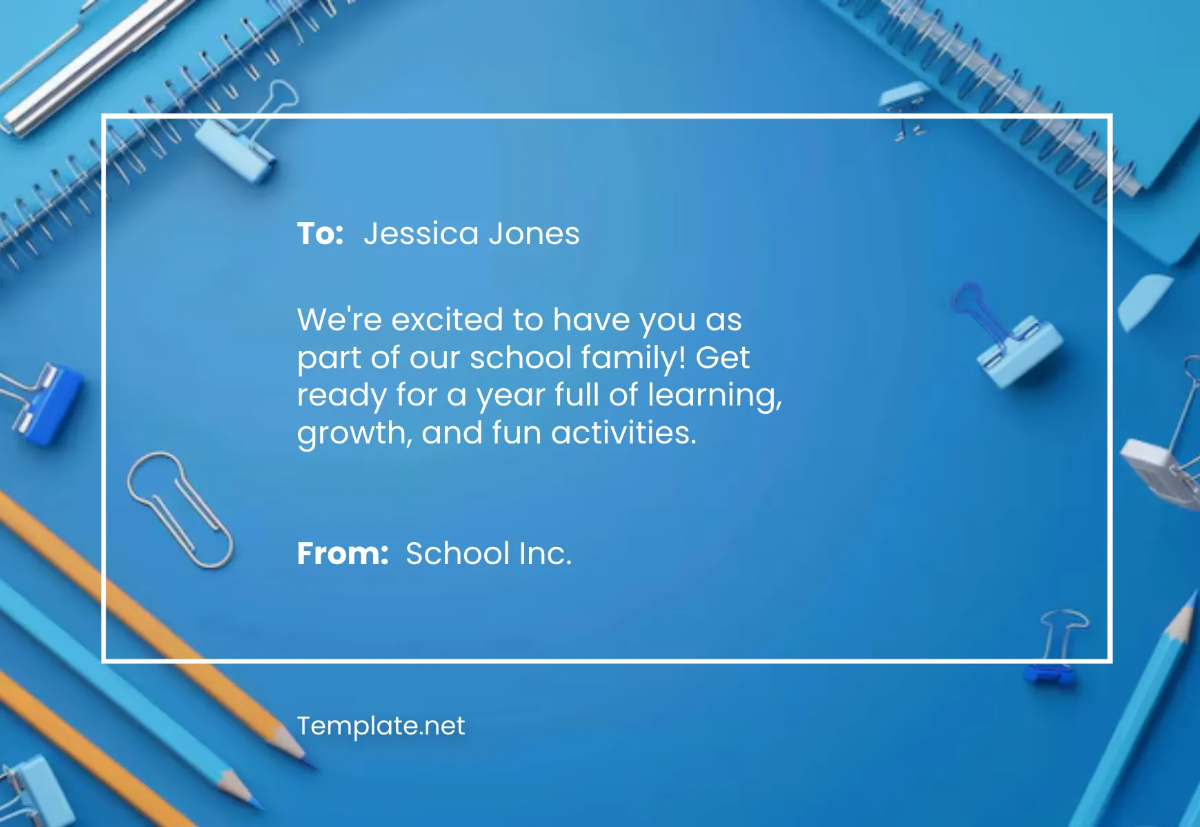 Free School Welcome Card Template to Edit Online