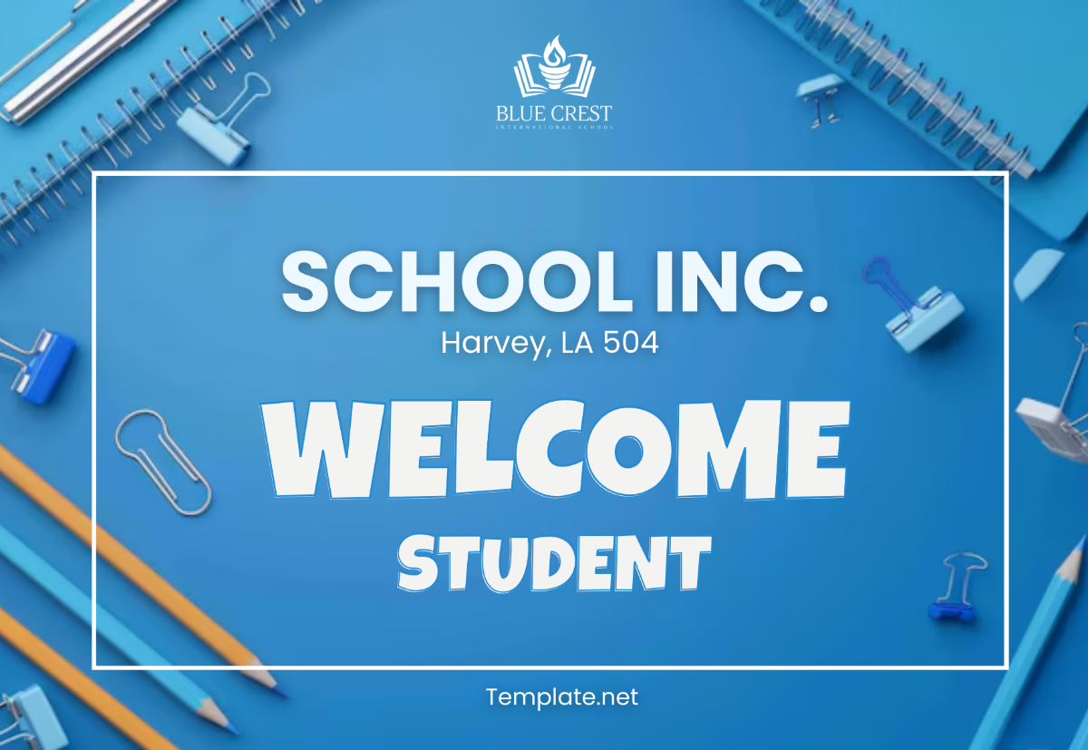 School Welcome Card