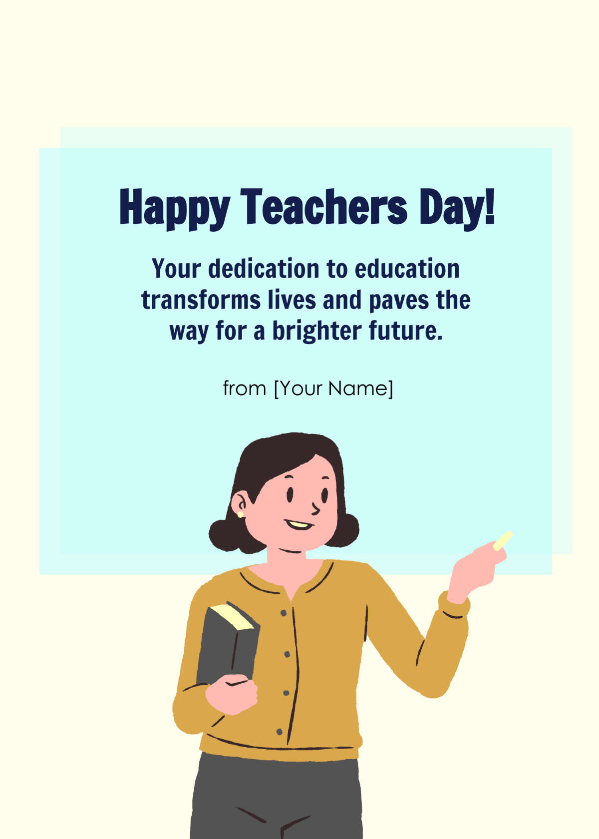 Teacher's Day Greetings Message Template - Edit Online & Download