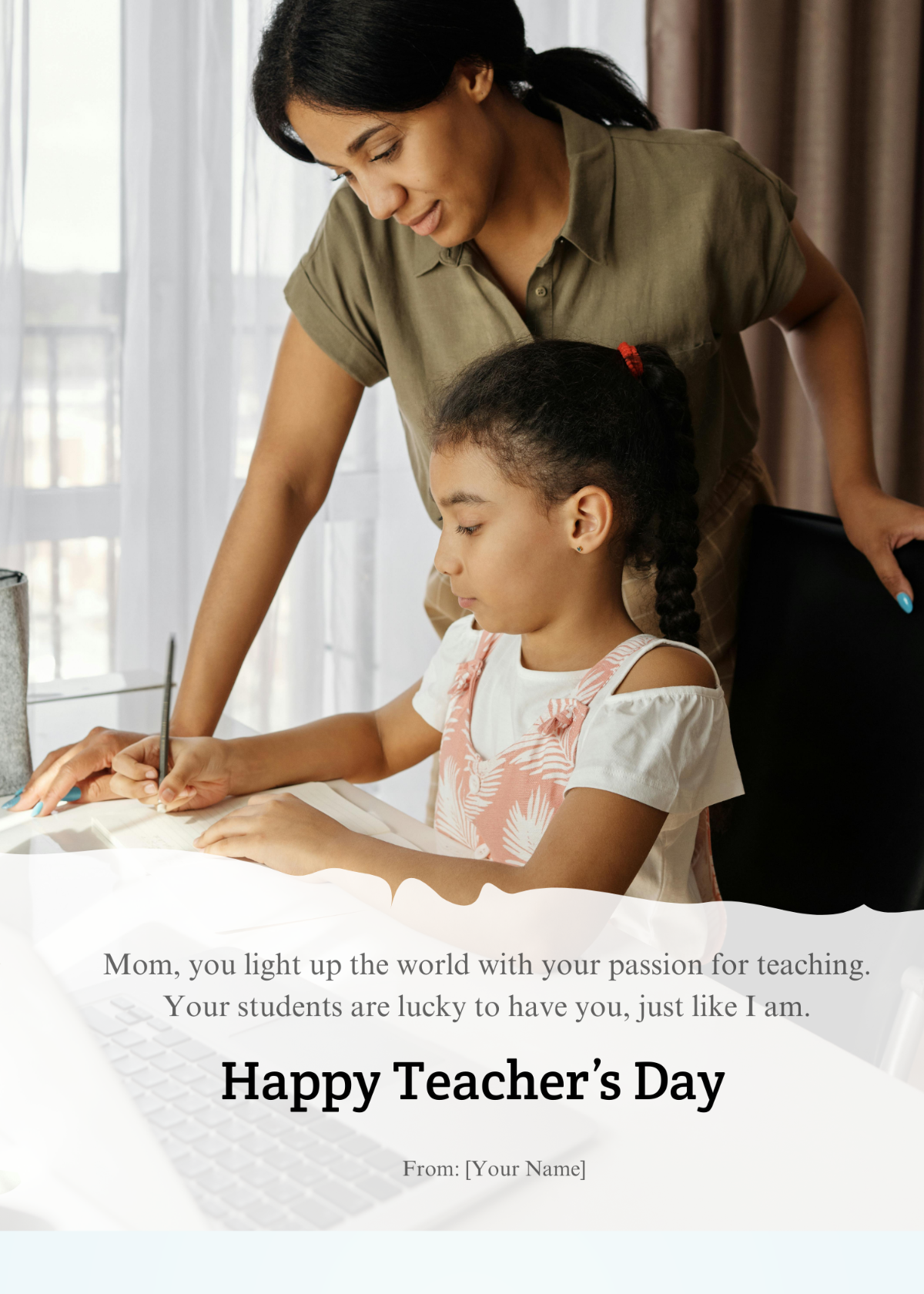 Teacher's Day Wishes for Mom Template - Edit Online & Download