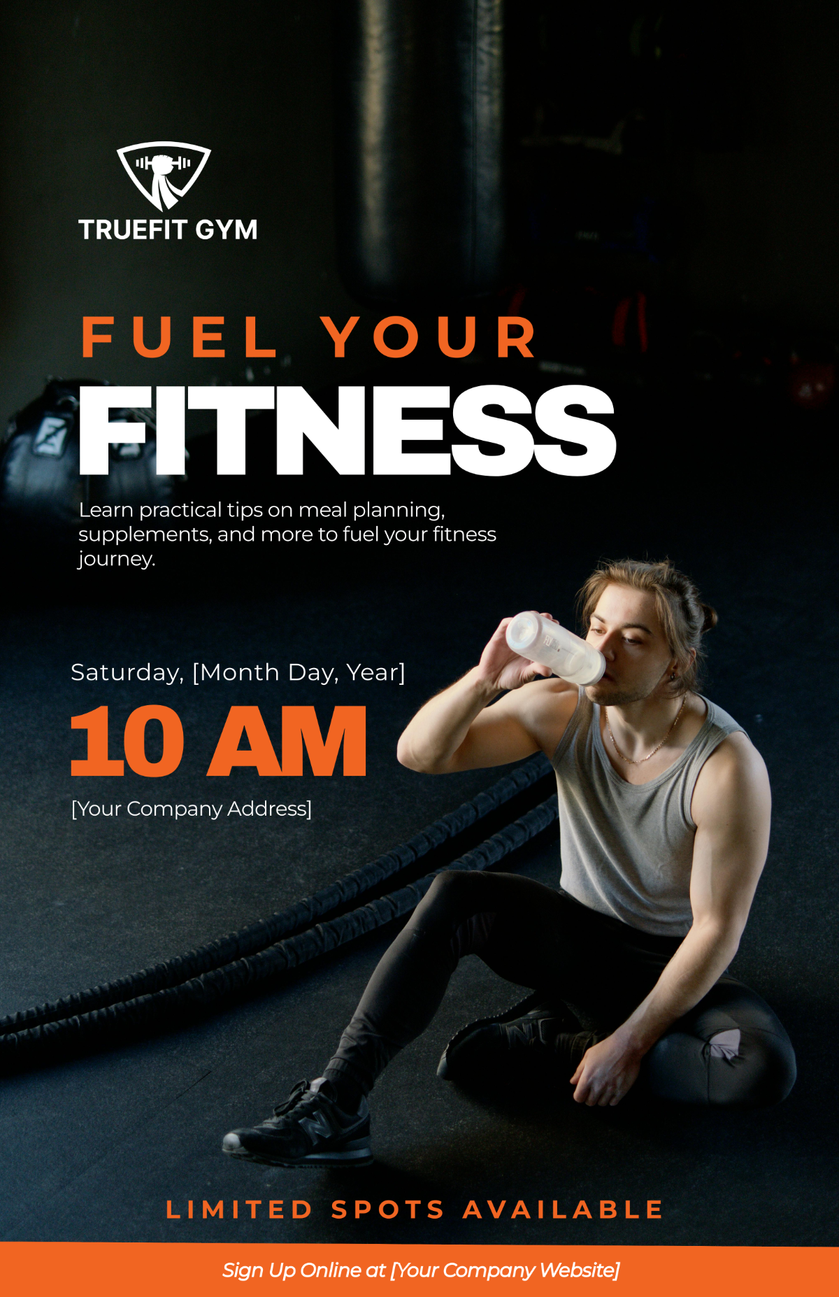 Free Gym Nutrition Workshop Poster Template