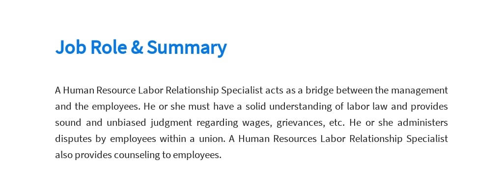 Free Human Resource Labor Relationship Specialist Job Ad/Description Template 2.jpe