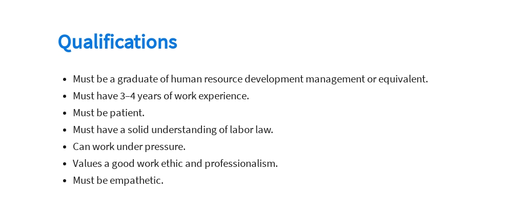 Free Human Resource Labor Relationship Specialist Job Ad/Description Template 5.jpe