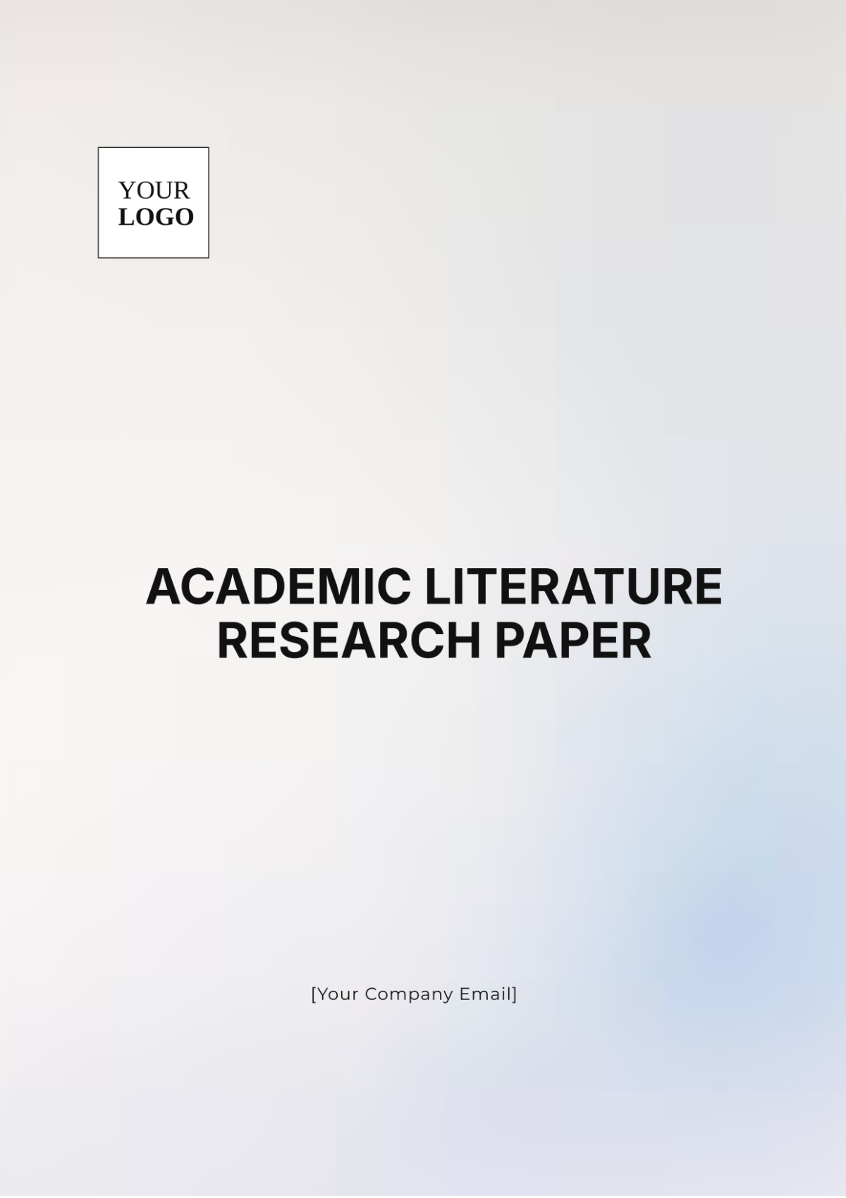 Free Academic Literature Research Paper Template