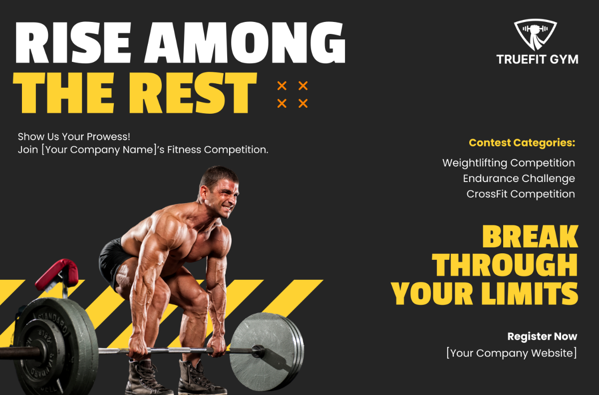 Gym Contest Banner Template - Edit Online & Download