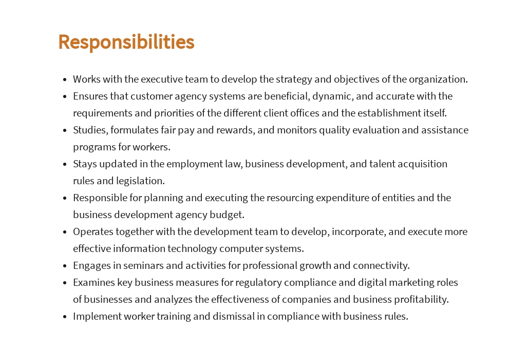 Human Resources Vice President Job Ad/Description Template [Free PDF