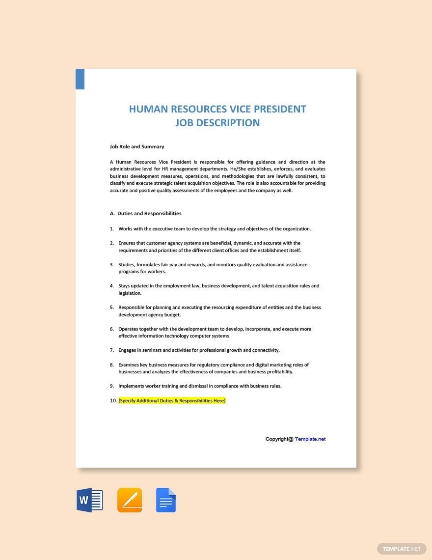 human-resources-vice-president-job-description