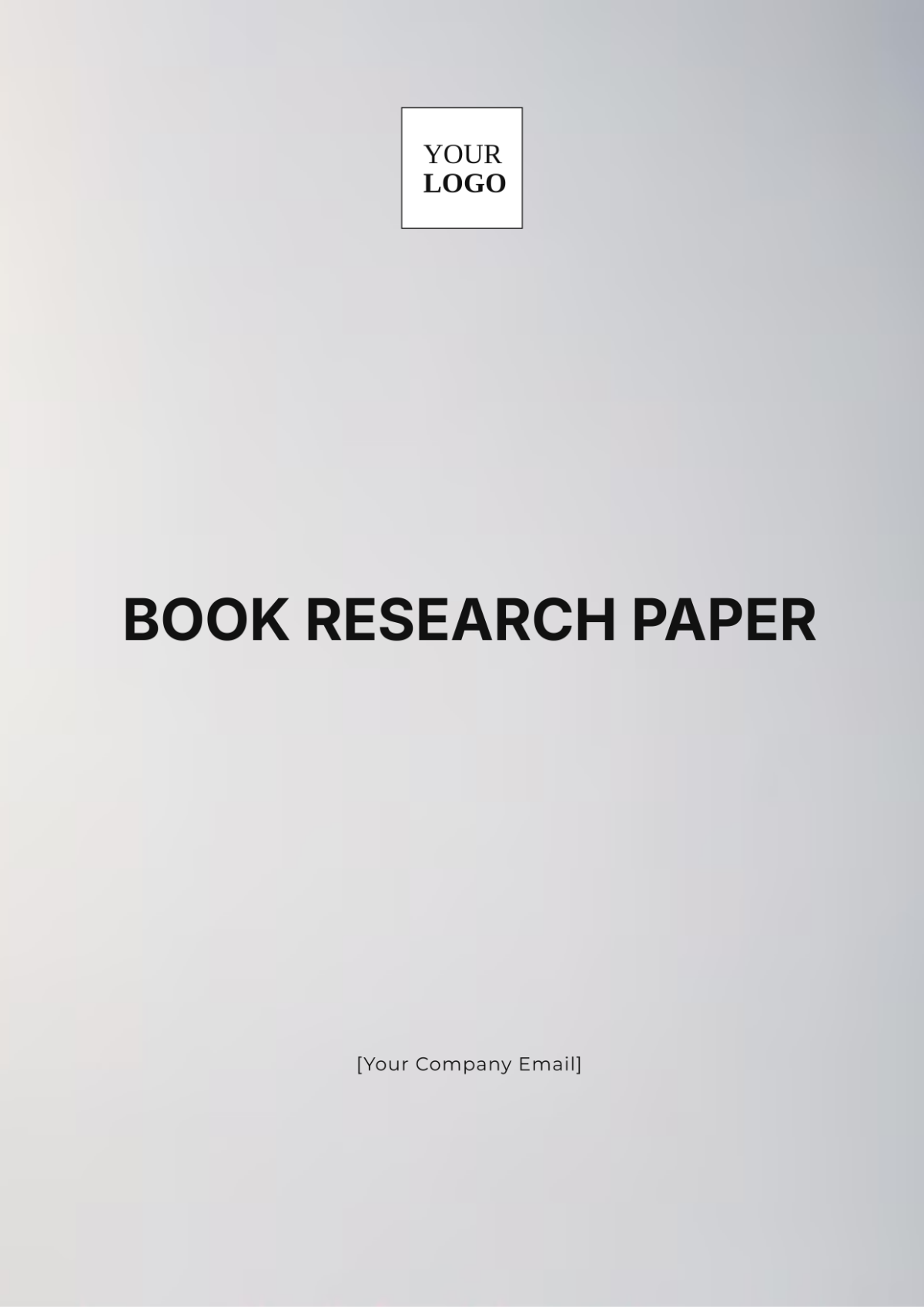 Free Book Review Research Paper Template