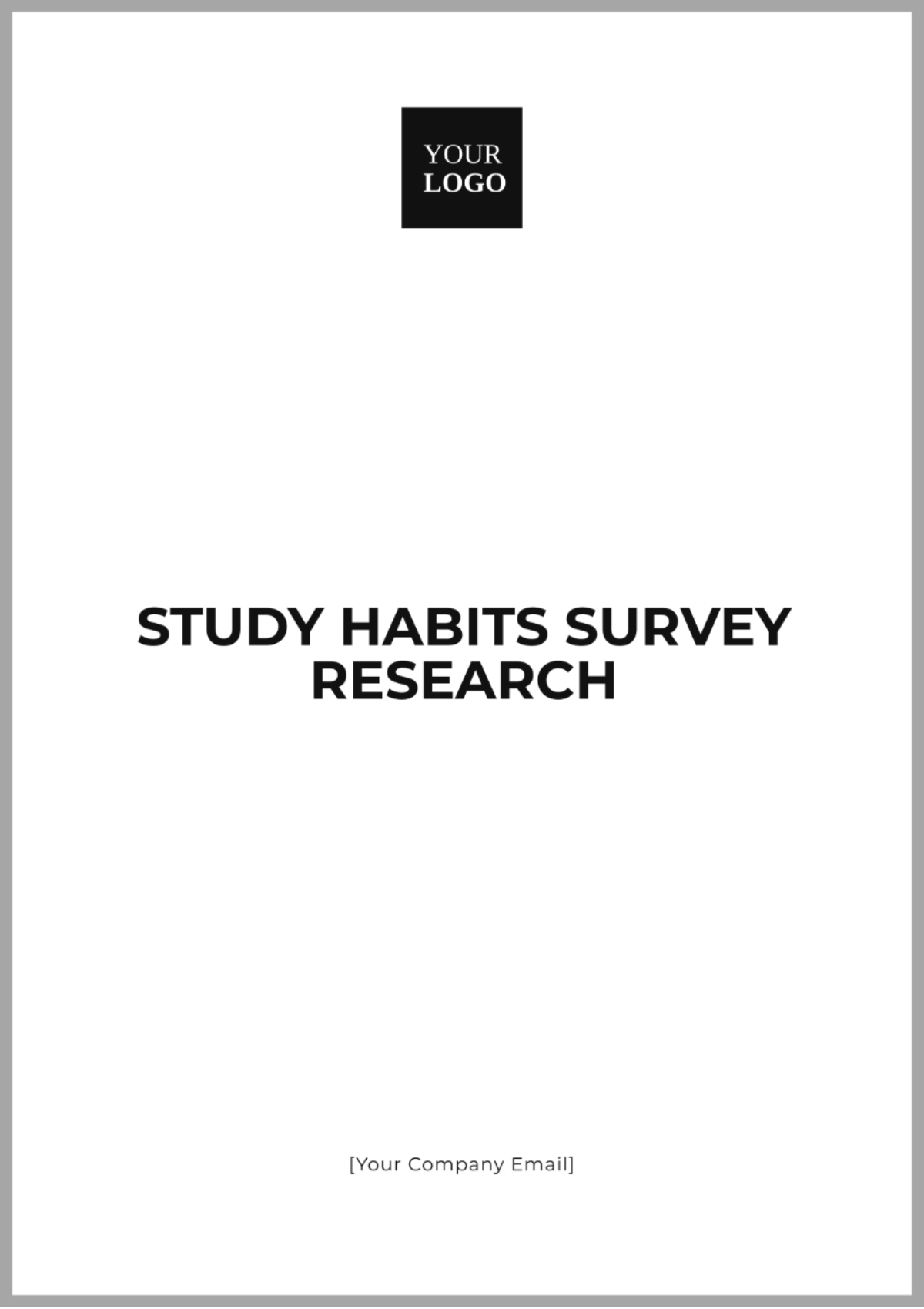 Study Habits Survey Research Template - Edit Online & Download