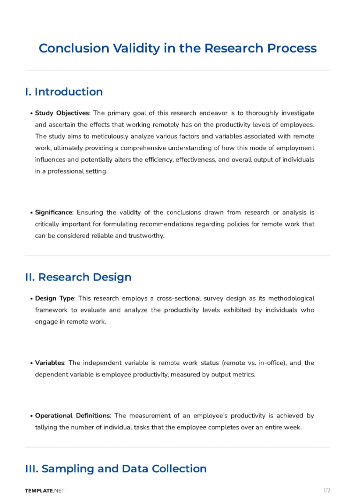 Free Conclusion Validity in Research Process Template to Edit Online