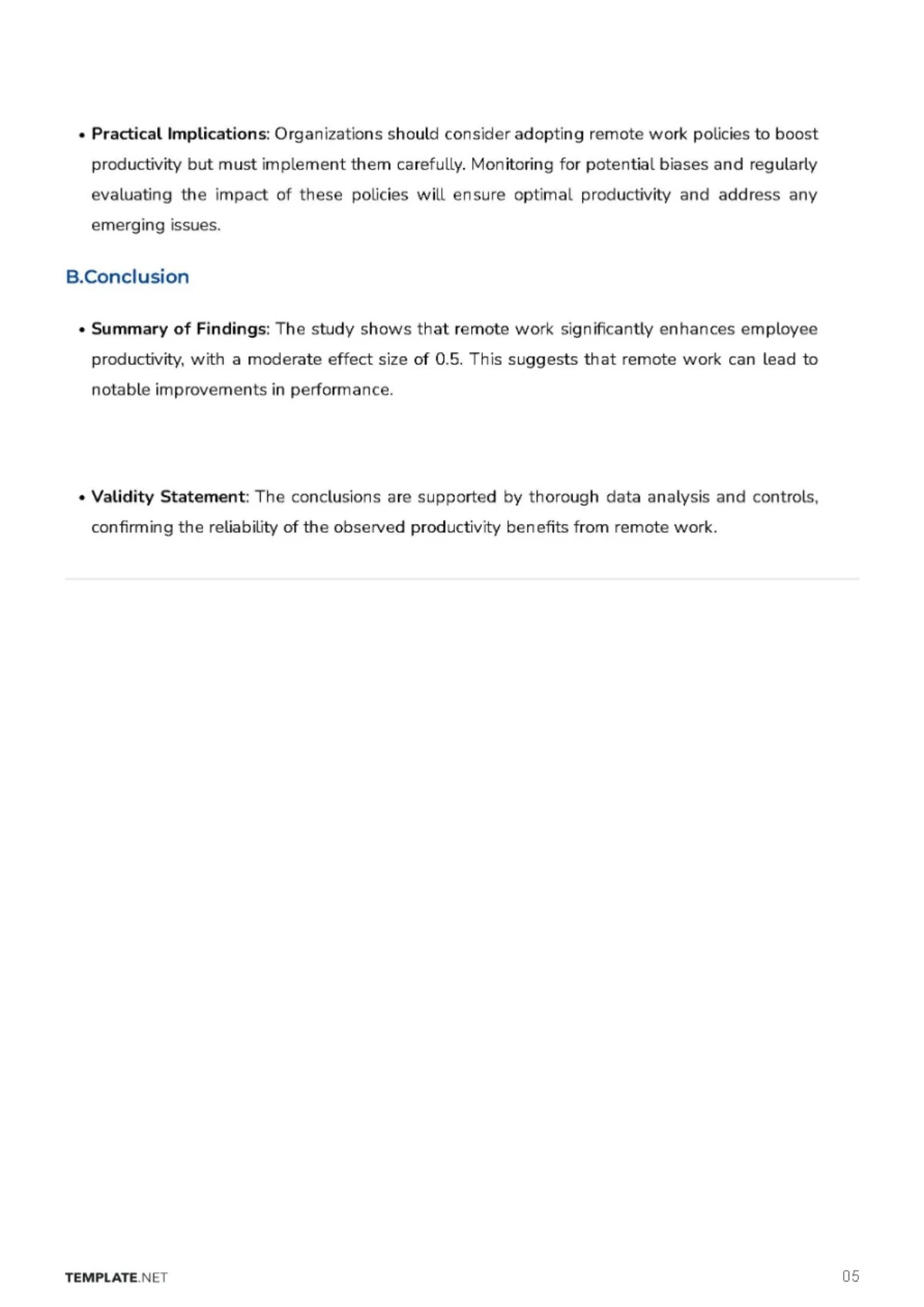 Free Conclusion Validity in Research Process Template to Edit Online
