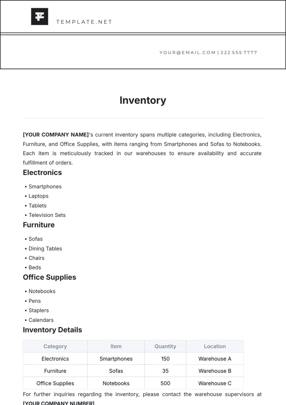 Free Salon Inventory List Template Edit Online & Download